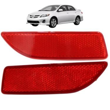 Imagem de Par Olho De Gato Parachoque Traseiro Corolla 2012 2013 Direito Esquerd