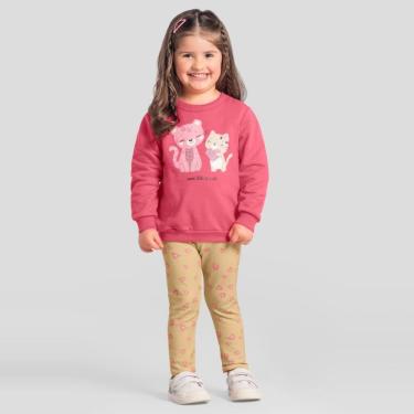 Imagem de Conjunto infantil menina de gatinho  em moletom Brandili