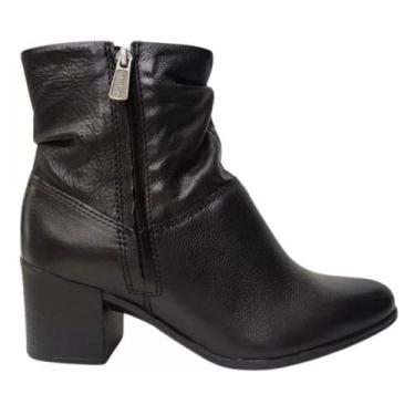 Imagem de Bota Bottero Cano Baixo Couro Burnish Feminina 346907, 38, Preto
