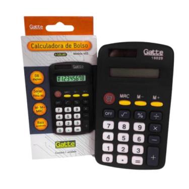 Imagem de Calculadora de Bolso e Mesa Solar + Pilha AA 08 Dígitos - Gatte - BRW,