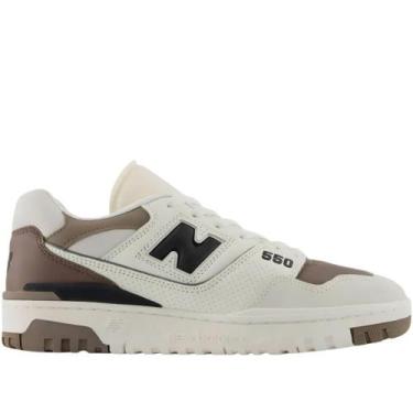 Imagem de Tênis Masculino Casual New Balance em Couro 550. Branco/Marrom, 41
