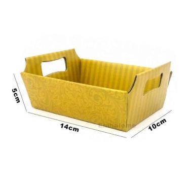 Imagem de Cesta papel Natal ouro 37x25x12