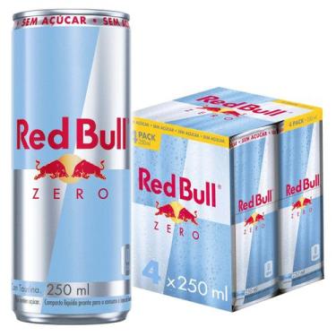 Imagem de Red Bull Energético Zero Sem Açúcar 250ml 4 latas, 4, Zero, 250ml