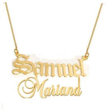 Imagem de Cordão Com Nome Personal Samuel/Mariana Ouro 18 Kilates Peso 2,60 Gram