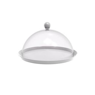 Imagem de Porta Bolo Bubble Crippa 30 Cm De Diametro Com Base Resistente E Cúpula Transparente Branca