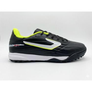 Imagem de Chuteira Society Topper Maestro Light - Preto/Amarelo Flúor, 38