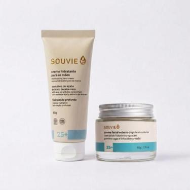Imagem de Kit Creme para Mãos + Facial Noturno Hidratante 25+ Souvie