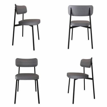 Imagem de Cadeira Alloa Fixa com 4 Pés 500 x 447 x 838 mm com 4 Unidades Cinza/C