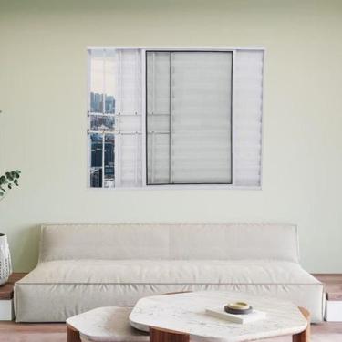 Imagem de Janela Veneziana de Alumínio 3 Folhas 100 x 120cm com Grade Linha Modu