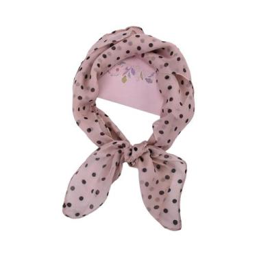 Imagem de Lenço De Chiffon Elegante Retro Com Estampa De Pontinhos, Leve, Macio 