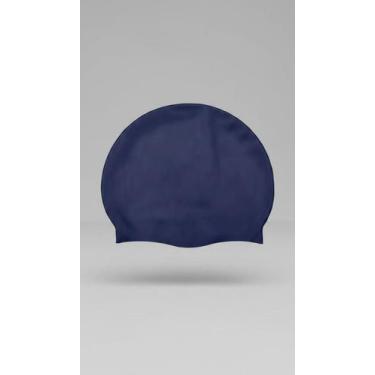 Imagem de Touca de Natação Silicone Grande XL Lisa Azul Marinho - Congratulation