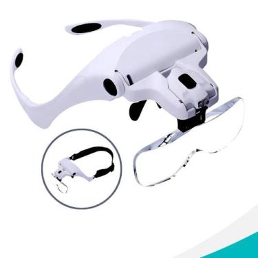Imagem de Lupa De Cabeça Profissional Óculos 5 Lentes Led Estética - shop mix