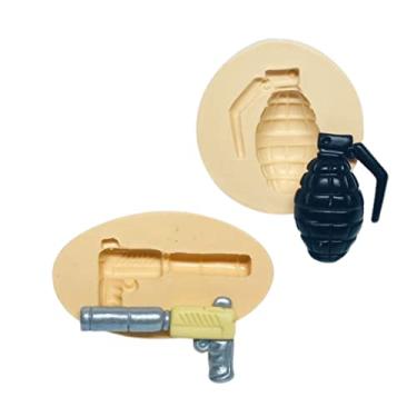 Imagem de Confeitaria dos moldes, F684 MOLDE DE SILICONE KIT FREE FIRE COM 4 MOLDES CONFEITARIA ARTESANATO