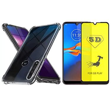 Imagem de Capa Antichoque + Película Gel 5D Compatível com Moto G8 Play XT2019-2