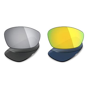 Imagem de 2 pares de lentes polarizadas de substituição para óculos de sol Oakley Straight Jacket 2007 da Mryok - Opções