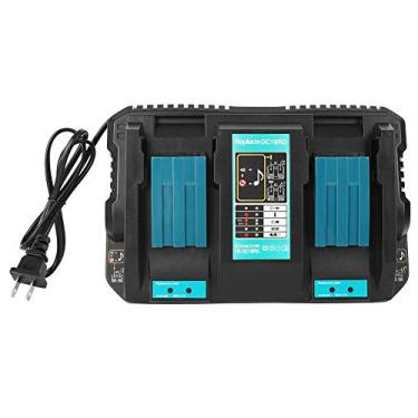 Imagem de Carregador de bateria duplo de íon de lítio com interface USB DC18RD adequado para BL1830 Bl1430 14,4-18V (plugue EUA 110-130V)