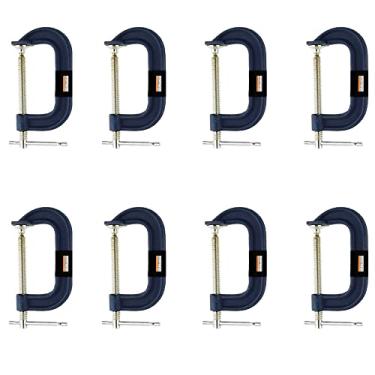 Imagem de Kit 8 Grampos Tipo C Marceneiro Pesado 3 Polegadas Starfer