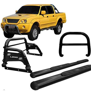 Imagem de Kit Quebra Mato +Estribo Oval +Santo Anto H3 L200 2004 Preto