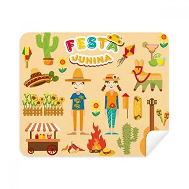 Imagem de Sling Fire Cactus Violão Festival Ilustração Pano Limpeza de Tela Limpador de Tela 2 Peças Tecido de Camurça