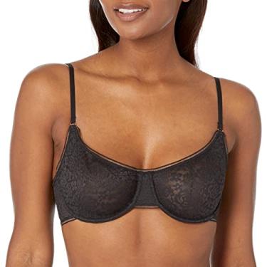 Imagem de Maidenform Sutiã feminino de renda elástica com aro, Preto, 40D
