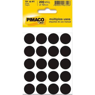 Imagem de Etiqueta Multiuso Ø 19 Mm 10 Folhas Tp19 Preto Pimaco