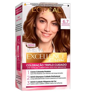 Imagem de Kit Tintura Imédia Excellence L`Oréal Chocolate Puro 6.7 Kit Tintura Imédia Excellence L`Oréal Chocolate 6.7