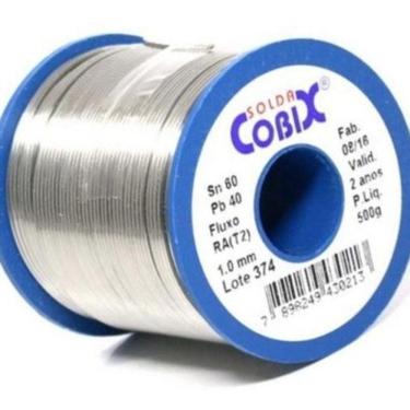 Imagem de Solda Estanho 60X40 1Mm Com Fluxo Ra T2 Rolo 500G - Cobix