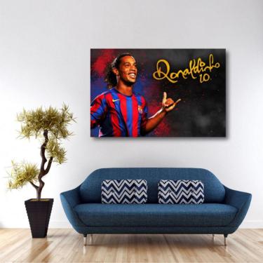 Imagem de Quadro Ronaldinho Gaúcho decorativo com Tela em Tecido