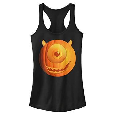 Imagem de Disney Pixar Monsters Mike Wazowski Pumpkin Halloween Juniors Racerback Tank, Black, X-Small