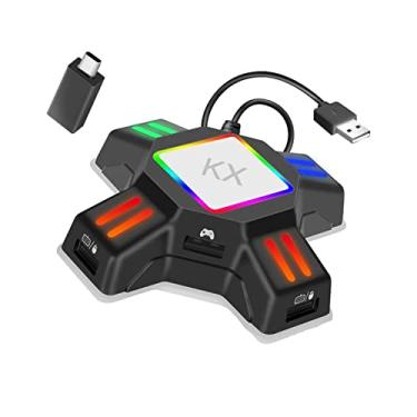 Imagem de Yunseity Conversor de gamepad KX, conversor de mouse e teclado para console de jogos, conversor de gamepad compatível com PS4/PS4 Pro/PS4 Slim/XBOXOne/XBOXOne S/XBOXOne X/PS3/PS3 Slim/Switch