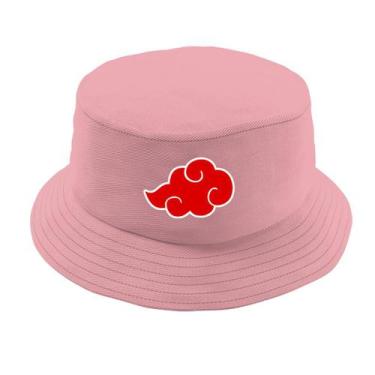 Chapéu Bucket Hat Naruto Akatsuki Nuvem Vermelha - Rosa