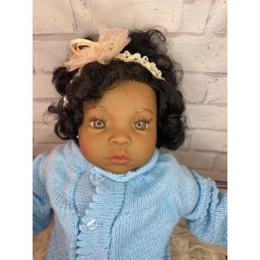 Imagem de Bebe Reborn Menina Negra Enxoxal Premium + 20 Acessorios Exatamente Ig