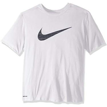 Imagem de Camiseta masculina Nike Dri-Fit Swoosh, White/White, Large Tall