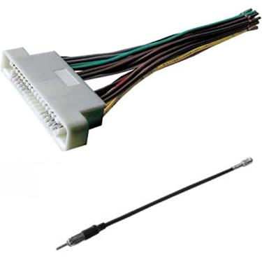 Imagem de Adaptador de antena e arnês de rádio estéreo para carro ASC para rádio de reposição para alguns Buick LeSabre, 2000-2006 Oldsmobile Aurora, 2000-2005 Pontiac Bonneville- Sem bose/amp de fábrica