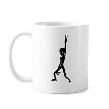 Imagem de Universo e espaço alienígena Art Deco presente caneca moderna cerâmica xícara de café porcelana louça