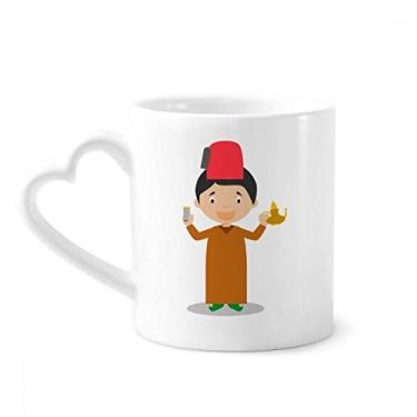 Imagem de Red Hat Caneca de desenho animado Marrocos café cerâmica copo de coração de vidro