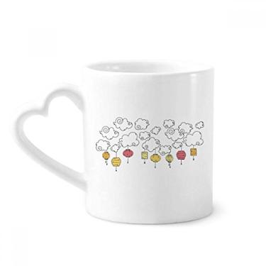 Imagem de Caneca colorida com estampa de lanterna de nuvem de desenho animado caneca de café cerâmica copo de coração de vidro