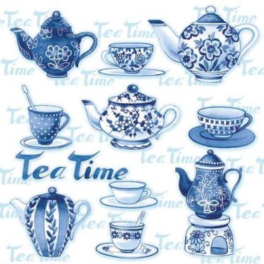 Imagem de Guardanapo Decoupage Ambiente Luxury Tea Moments Blue 13307595 2 Unida