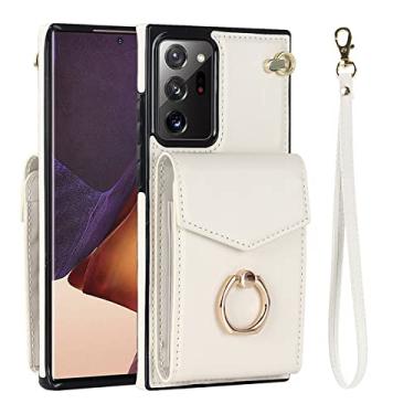 Imagem de Carteira de couro com anel para Samsung Galaxy S22 Ultra S21 Plus S20 Note20 A52S A72 A33 A53 A13 A12 A51 Capa branca para Samsung S21FE
