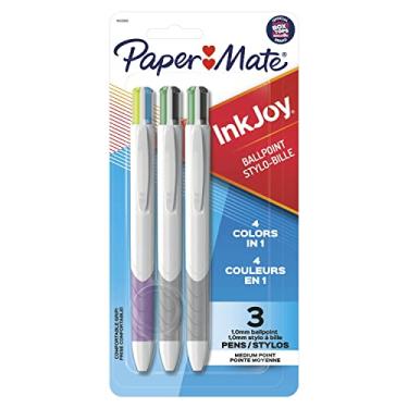 Imagem de Paper Mate Canetas esferográficas retráteis InkJoy, ponta média, cores sortidas, pacote com 3