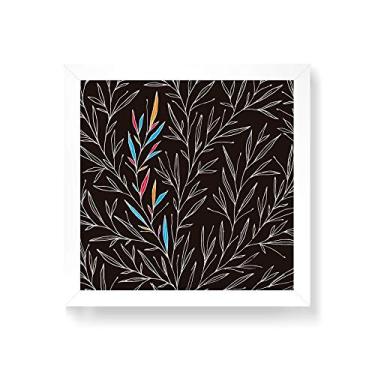 Imagem de Arte Maníacos Quadro Decorativo Folha Galhos - 50x50cm (Moldura em laca branca)
