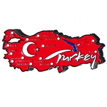 Imagem de Imã Turquia – Imã Mapa Turquia Bandeira Cidades Símbolos - Mapa Mundi Magnético - Imã Geladeira Turquia