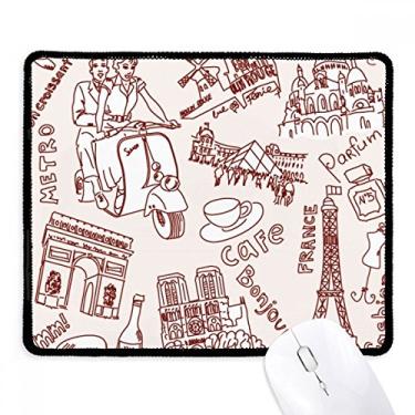 Imagem de Mousepad France Triumphal Arch Louvre Torre Eiffel Tapete de borracha para jogos