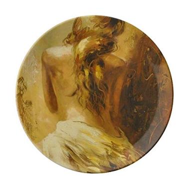 Imagem de Blonde Back Babe Girl Pretty Gal Prato Decorativo de Porcelana Salver Prato de Jantar