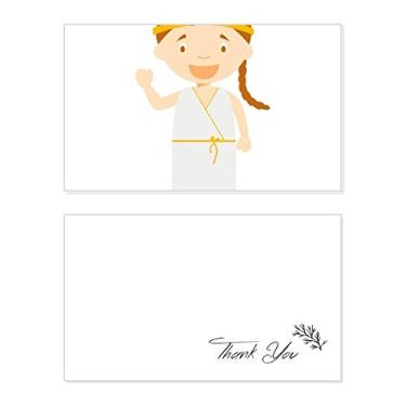 Imagem de Vestido longo branco Grécia desenho animado cartão de agradecimento aniversário aniversário saudação casamento agradecimento
