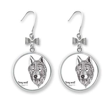 Imagem de Grey Wolf Friend Company brincos de laço de cavalheiro gancho perfurado