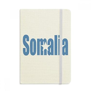 Imagem de Caderno com nome da bandeira do país da Somália, capa dura de tecido, diário clássico