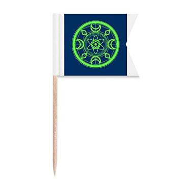 Imagem de Sinalizadores de palitos Plamour com estampa de seis estrelas para decoração de bolo de festa