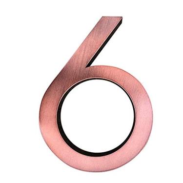 Imagem de Número de placa de casa flutuante 3D de 15 cm, grande número envelhecido bronze sinalização moderna de edifício, número de porta ao ar livre, placa de endereço 0-9, liga digital, montagem de parafuso, antiferrugem