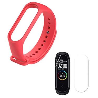 Imagem de Kit Pulseira Vermelha Silicone para Mi Band 6 + Película Gel [FIT IT]